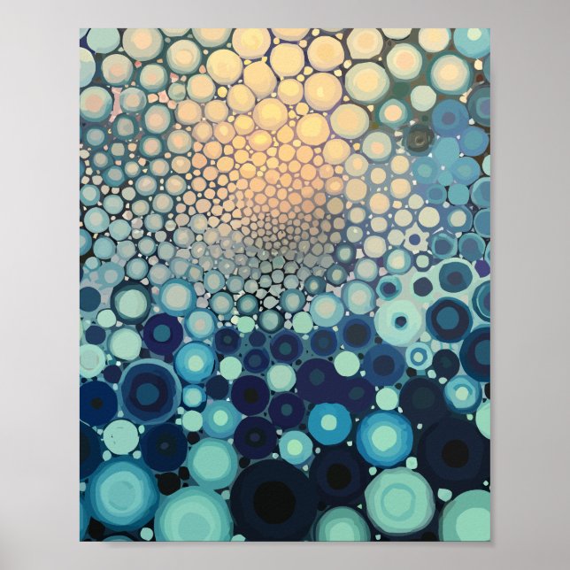 Póster Espiral radiante de círculos concéntricos (Frente)