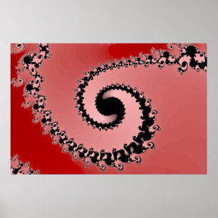 Póster Espiral rojo de Mandelbrot