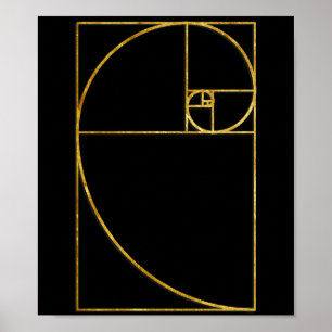 Póster Espiral sagrado de Fibonacci del coeficiente de