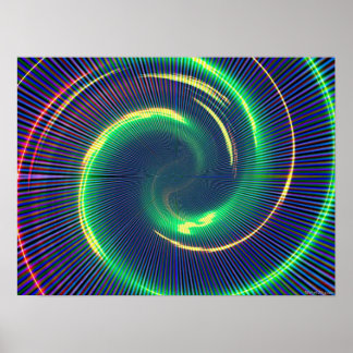 Póster espiral verde trippy