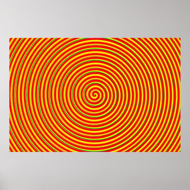 Póster Espirales de Arcoíris Centradas (Frente)