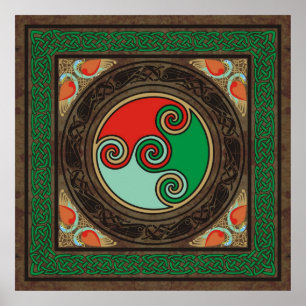 Póster Espirales de color celta