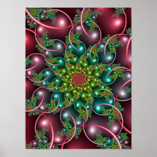 Póster Espirales florales de Borgoña
