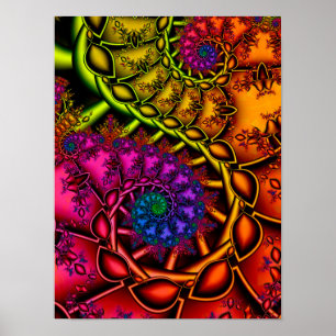 Póster Espirales fractales coloridas