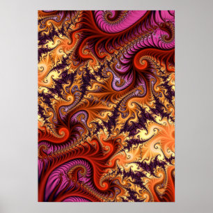 Póster Espirales fractales decorativas