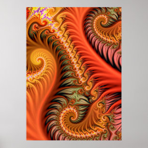 Póster Espirales fractales decorativos