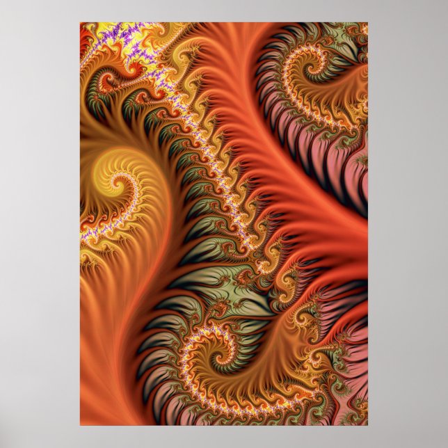 Póster Espirales fractales decorativos (Frente)