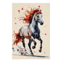 Espíritu Ardiente - Arte en Acuarela de Caballo Ma