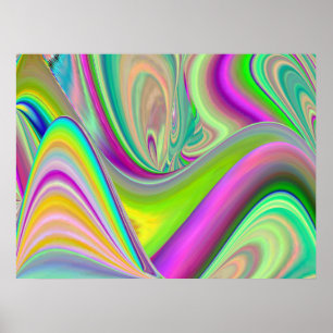 Póster Espíritu de Brisa de Verano Abstracto 3D Rainbowar
