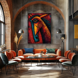 Póster Espíritu de Caballo Primal – Pared Abstracta Expre