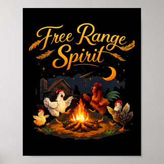 Póster Espíritu de campo libre granja juego de palabras p