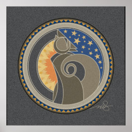 Póster Espíritu de fondo gris coyote