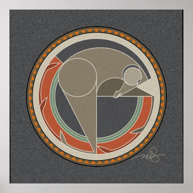 Póster Espíritu de fondo gris de caballo (Frente)