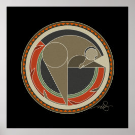 Póster Espíritu de fondo negro de caballo