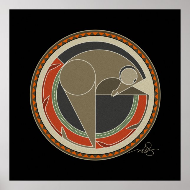 Póster Espíritu de fondo negro de caballo (Frente)