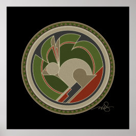 Póster Espíritu de fondo negro de conejo