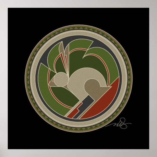 Póster Espíritu de fondo negro de conejo (Frente)