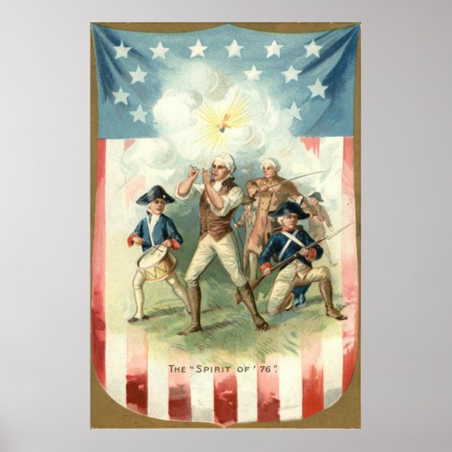 Póster Espíritu de la bandera de EE. UU. de 76 bambalinas (Frente)