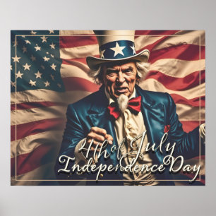 Póster Espíritu de libertad en rojo, blanco y azul