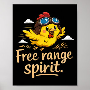 Póster Espíritu de libre rango pollito lindo con gafas de