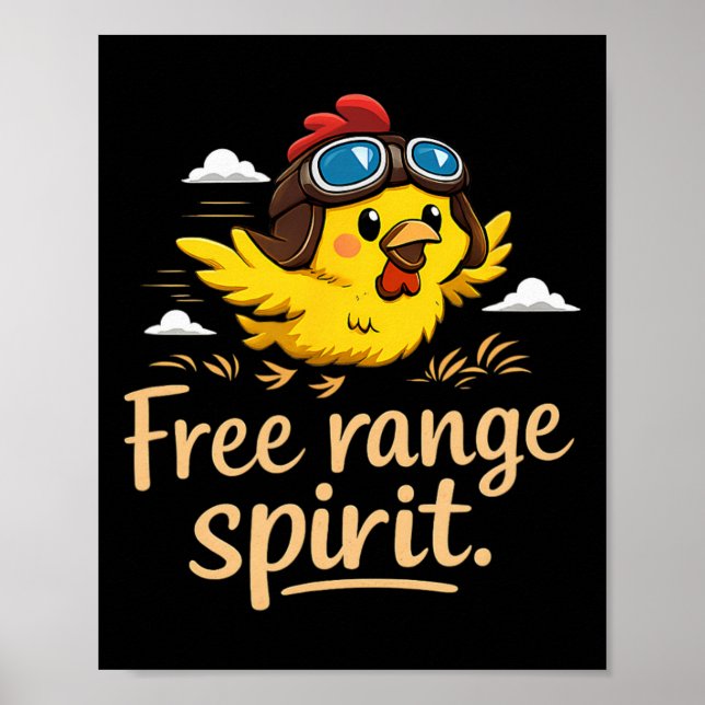 Póster Espíritu de libre rango pollito lindo con gafas de (Frente)