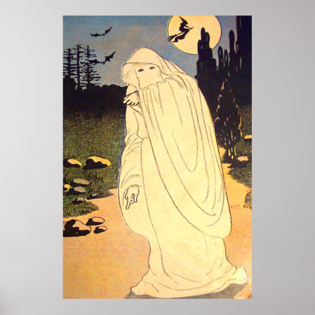 Póster Espíritu de Luna de Murciélago Bruja Fantasma (Frente)