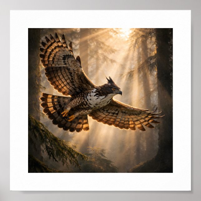 Póster Espíritu del bosque profundo – Águila-azor montesa (Frente)