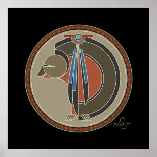 Póster Espíritu del fondo negro del oso