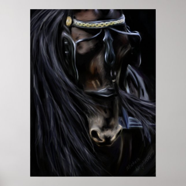 Póster Espíritu Friesiano - Pintura de caballo (Frente)