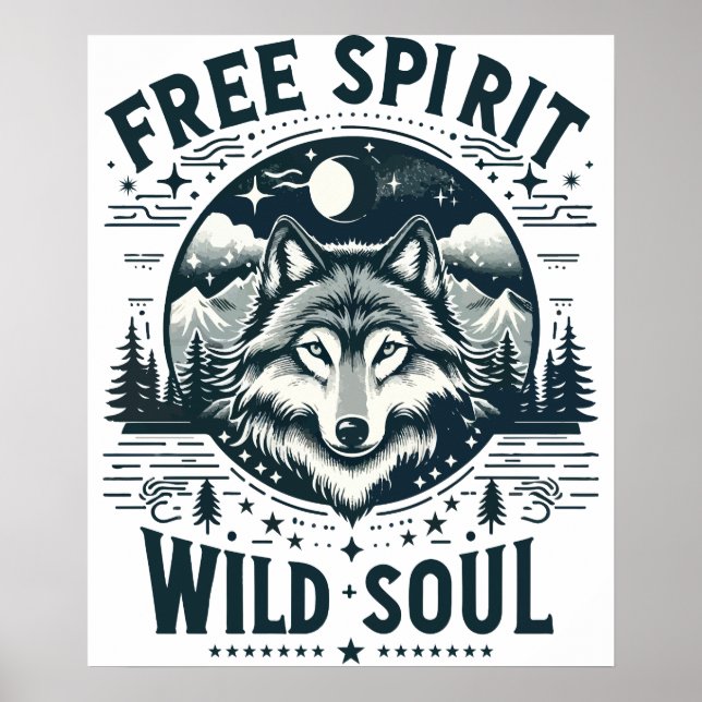 Póster Espíritu libre, alma salvaje - La llamada del lobo (Frente)