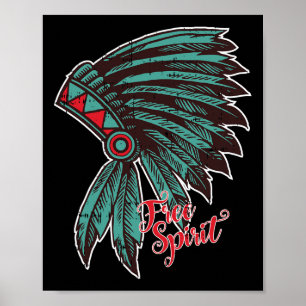 Póster Espíritu libre indígena nativo americano asombroso
