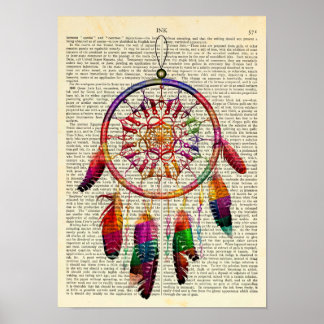 Póster Espíritu nativo americano Dreamcatcher