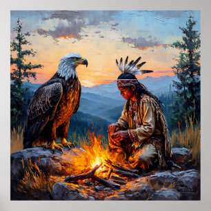 Póster Espíritu Nativo Americano Poderosa Libertad Decora