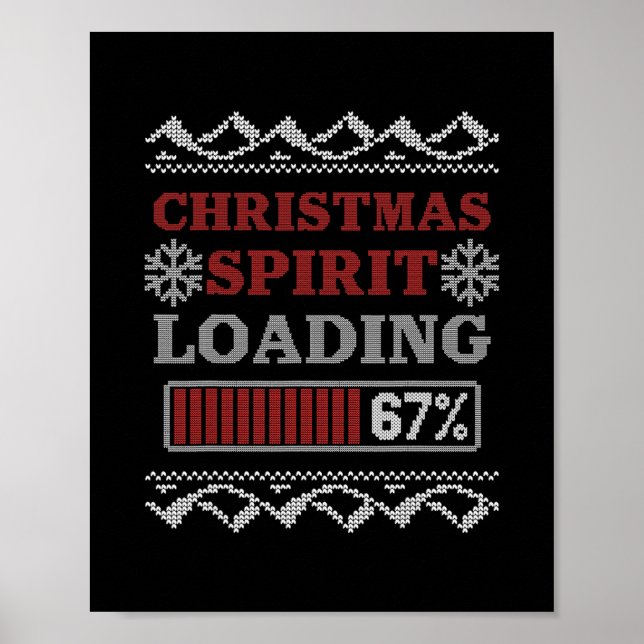 Póster Espíritu Navideño Cargando 67 Meme Seis Siete Fies (Frente)