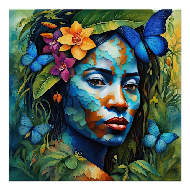 Póster Espíritu orquídea "Yarumi" - Mujeres En La Amazoní (Anverso)