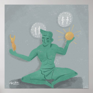 Póster Espíritu sonriente de Detroit 12x12