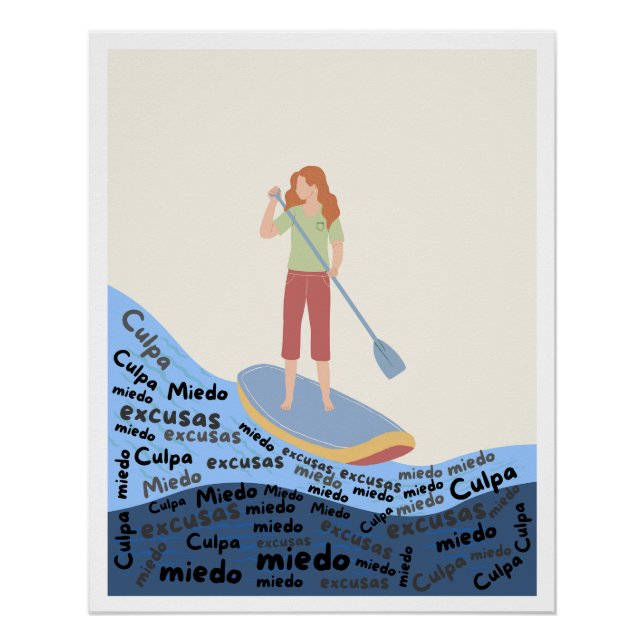 Poster espiritual superar miedo culpa excusas (Anverso)