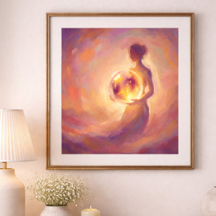 Póster Espiritual y Simbólico de Energía Femenina