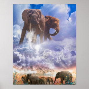 Póster ESPÍRITUS ELEFANTES DEL Monte Kilimanjaro
