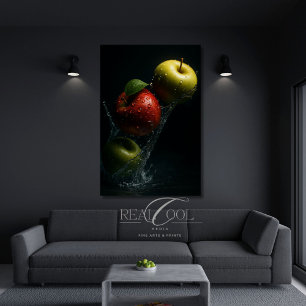 Póster Esplandor de Apple en el agua - Fruta fotográfica 