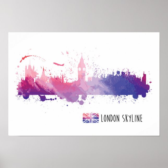 Póster Esplash aéreo de Inglaterra de Londres (Frente)
