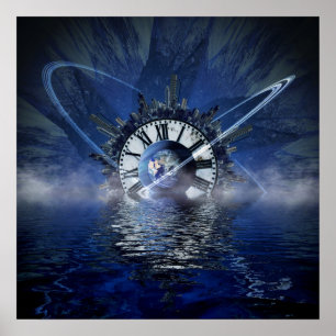 Póster Esplash de tiempo de Sci-Fi