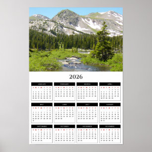 Póster Esplendor del país alto de Colorado Calendario 202