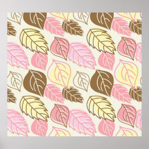 Póster Esplendor Otoño: Patrón de hojas sin foco