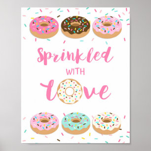 Póster Espolvoreada con amor Rótulo de mesa de ducha de d
