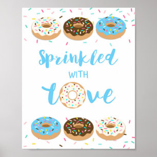 Póster Espolvoreado con amor Rótulo Baby Shower Donuts az