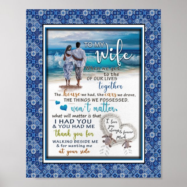 Póster Esposa Amante | A Mi Esposa Siempre Te Quiero Por  (Frente)