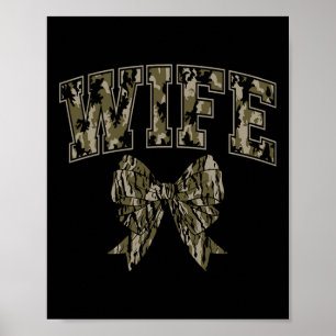 Póster Esposa Camo Coquette Bow Camouflage Hung Woman Du