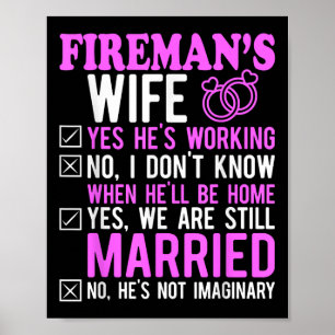 Póster Esposa de fuego Esposo Parejas Aniversario Funny F