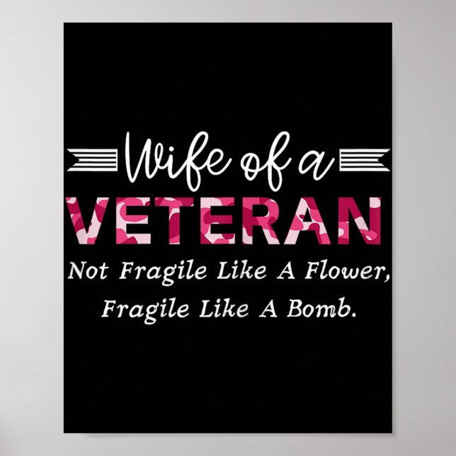 Póster Esposa De Un Veterano Ejército No Frágil Como Un F (Frente)